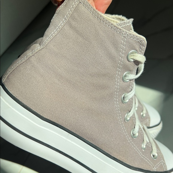 Converse Chuck Taylor CTAS Lift HI Platform High Vapor Mauve & White Sneakers 7 - Picture 13 of 16